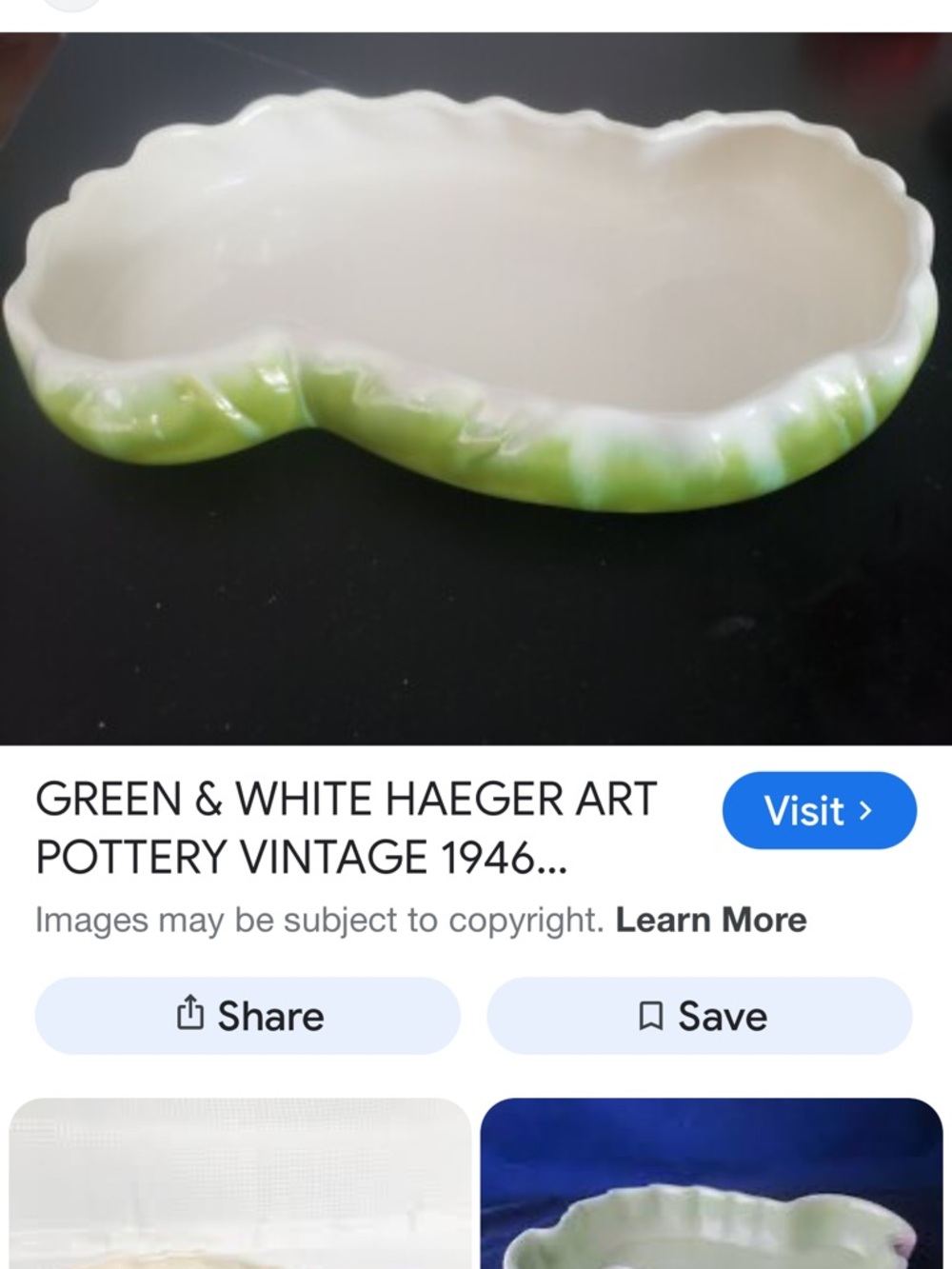 Haeger USA 1946 lotus float vintage chartreuse glazed dish garden planter - Picture 12 of 12